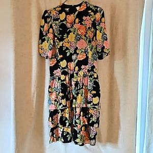 Vintage Albert Nipon silk drop-waist 80s dress